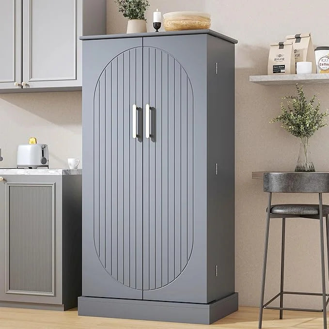 🔥 מבצע השקה לזמן מוגבל🔥מבצע חם🌟ארון אחסון למזווה 📦 | עם מגירה ומדפים מתכווננים 🔧 | מארגן מטבח לבן 🧺